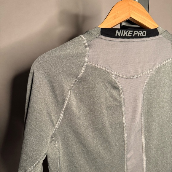 Nike Pro Dri-Fit Men's Gray Long Sleeve Compression Training Shirt Top Size L - Picture 6 of 9